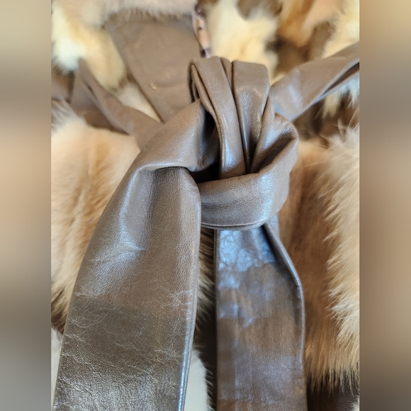 Famous David Hochstein Furrier Fox and Leather dress coat - Vintage - Picture 5 of 15